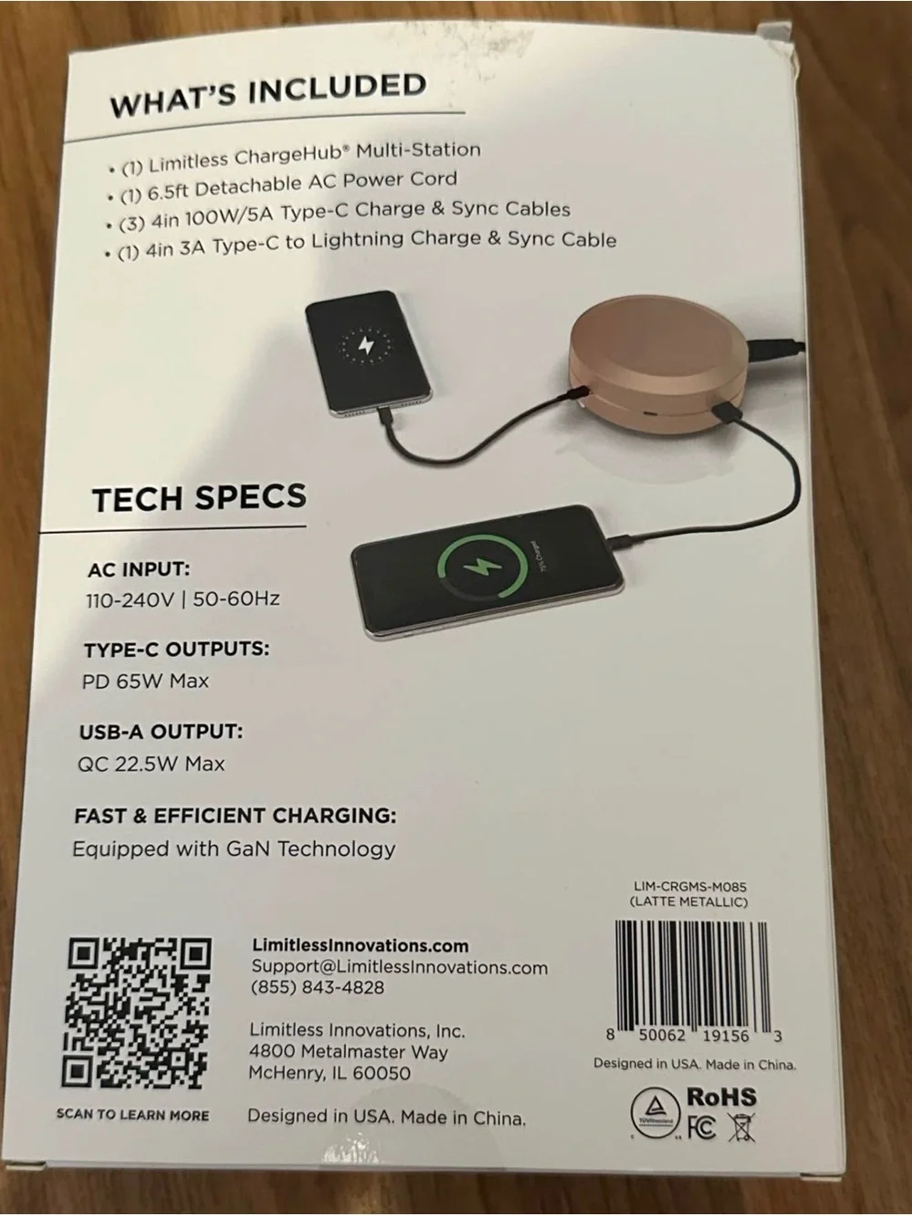 LIMITLESS ChargeHub Multi-Station - Rose Gold 6-Port Charger
